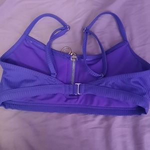 Purple bathing suit top zip up front